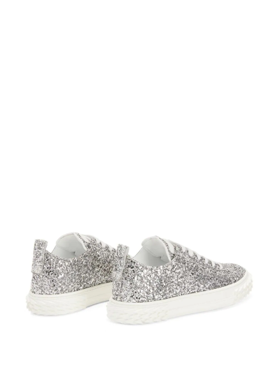 Shop Giuseppe Zanotti Eco-blabber Glitter Low-top Sneakers In Grey