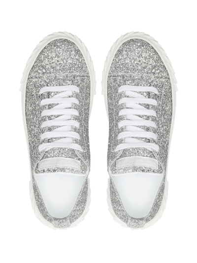 Shop Giuseppe Zanotti Eco-blabber Glitter Low-top Sneakers In Grey