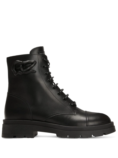 Shop Giuseppe Zanotti Harlock Zalì Combat Boots In Black