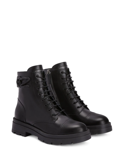 Shop Giuseppe Zanotti Harlock Zalì Combat Boots In Black