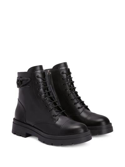 Giuseppe Zanotti Harlock Zalì Combat Boots In Black