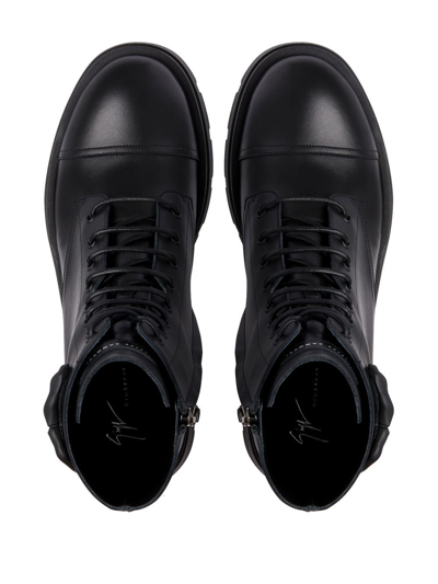 Shop Giuseppe Zanotti Harlock Zalì Combat Boots In Black