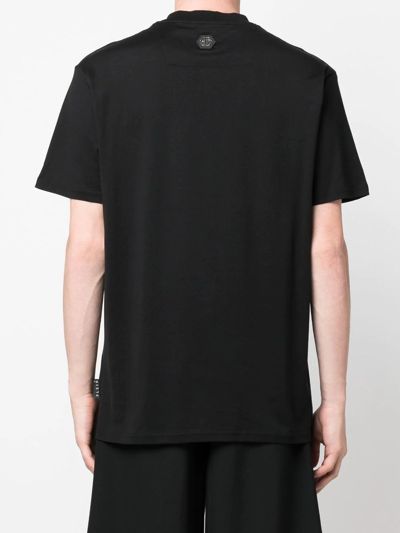 Philipp Plein Slogan-print Round Neck T-shirt In Schwarz