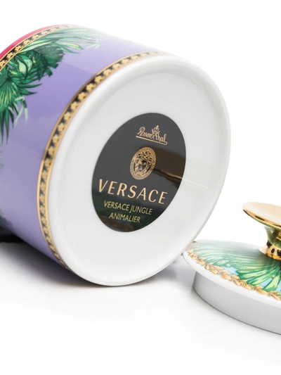 Shop Versace Palm-tree Ceramic Lid-bowl In Violett
