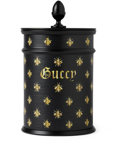 Shop Gucci Herbosum Fragrance "guccy" Candle In Schwarz