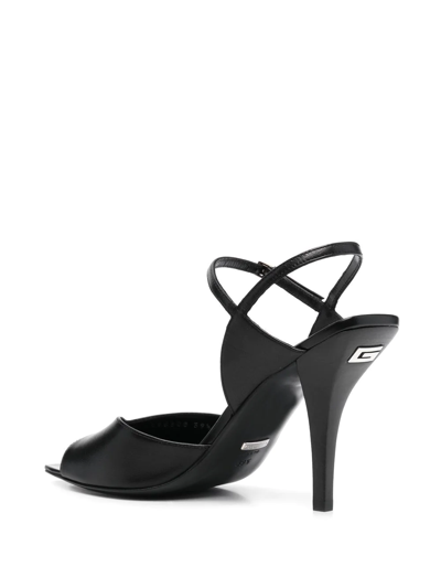 Shop Gucci Square G 105mm Slingback Sandals In Black
