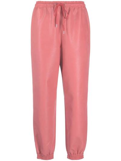 Shop Stella Mccartney Faux-leather Tapered Trousers In Pink