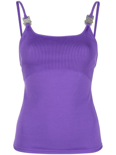Shop Alyx Buckle-detail Ribbed Vest In Violett