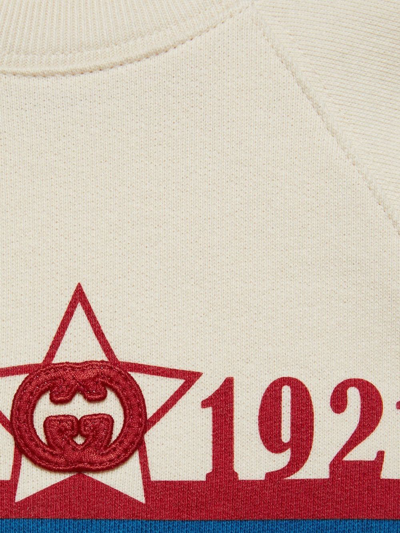 Shop Gucci Logo-print Long-sleeve Sweatshirt In Weiss