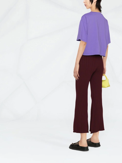 Alyx Logo Cropped Cotton Jersey T-shirt In Violett