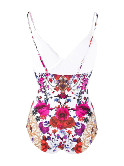 Shop Camilla Floral Underwired Soft-cup Swimsuit In Weiss