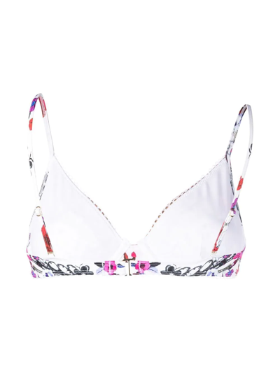 Shop Camilla Graphic-print Bikini Top In Weiss