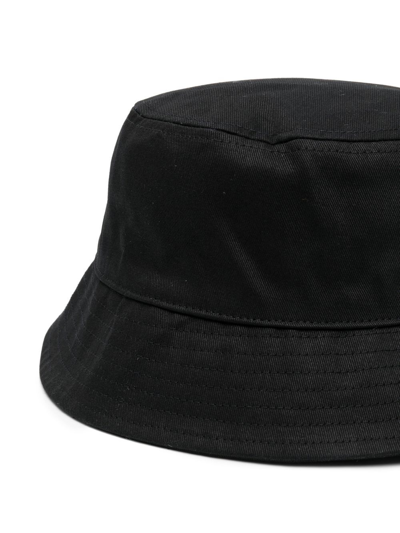 Shop Holzweiler Logo Embroidered Bucket Hat In Schwarz