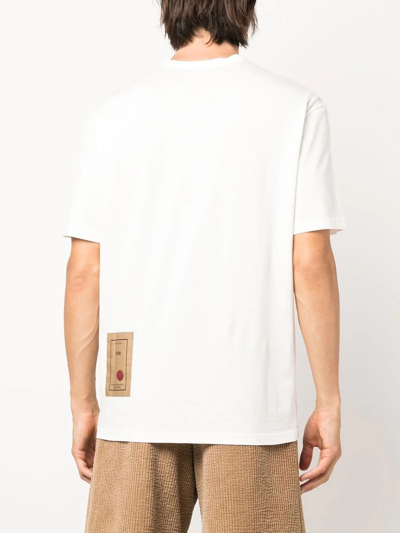 Shop Ten C Logo-print Graphic-patch T-shirt In Weiss