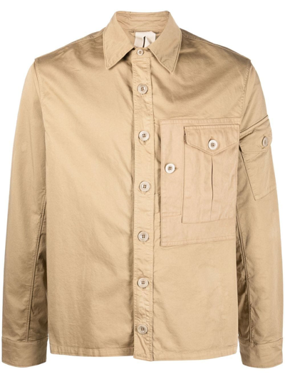 Shop Ten C Double-pocket Buttoned Jacket In Nude