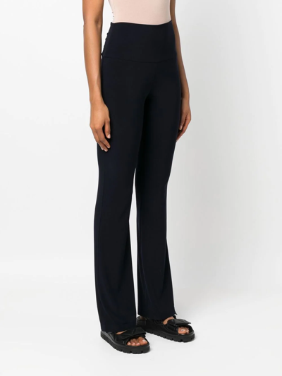 Norma Kamali High-rise Flared Trousers In Blau