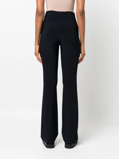 Norma Kamali High-rise Flared Trousers In Blau