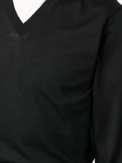 Shop Tom Ford V-neck Fine-knit Sweater In K09 Black