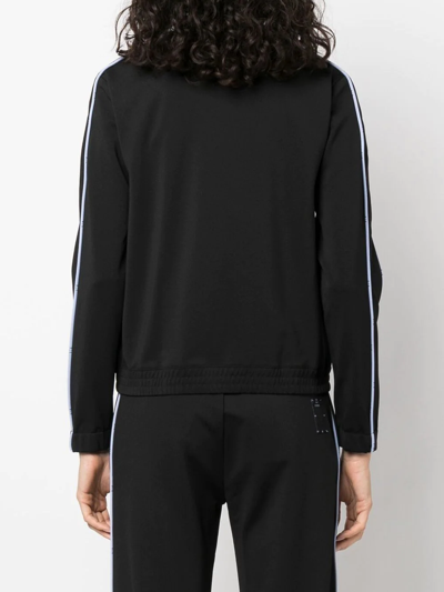 Shop Mcq By Alexander Mcqueen Piped-trim Zip-fastening Sweatshirt In Schwarz