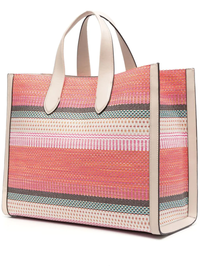 Kate Spade bag. Manhattan striped large tote. Colors: pink, yellow multi. 