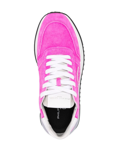 Shop Philippe Model Paris Side Logo-patch Detail Sneakers In Rosa