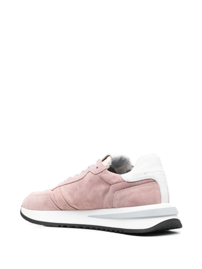 Shop Philippe Model Paris Side Logo-patch Sneakers In Rosa