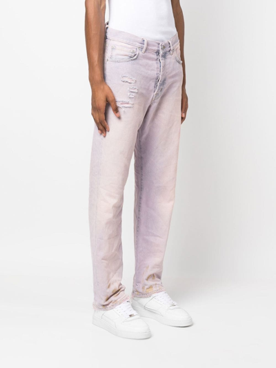 Shop Purple Brand Straight-leg Bleached Jeans In Rosa