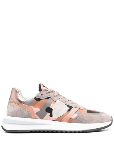 Shop Philippe Model Paris Camouflage-print Low-top Sneakers In Grau