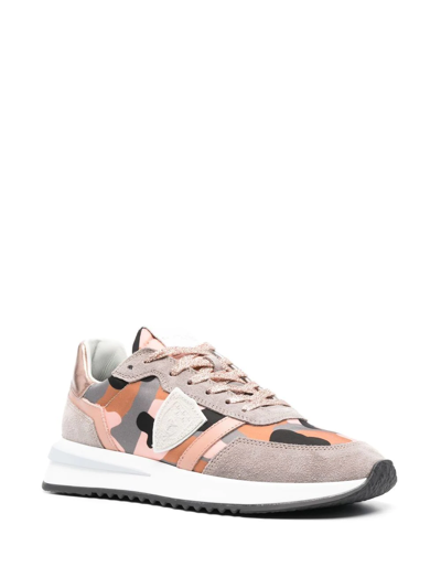 Shop Philippe Model Paris Camouflage-print Low-top Sneakers In Grau