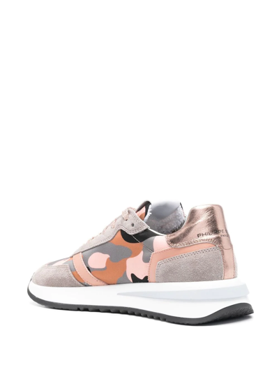 Philippe Model Camouflage-print Low-top Sneakers In Grau
