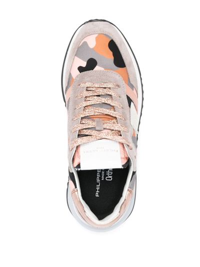 Shop Philippe Model Paris Camouflage-print Low-top Sneakers In Grau