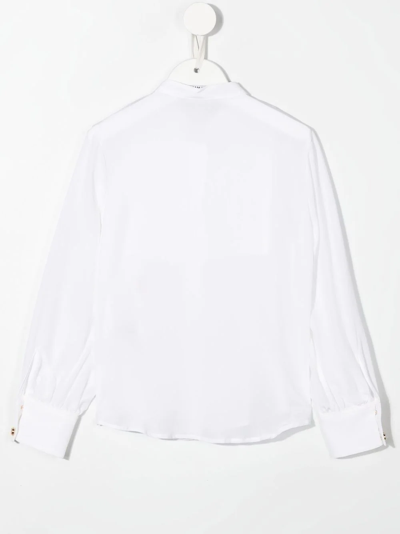 Shop Balmain Pleated-panel Detail Shirt In Weiss