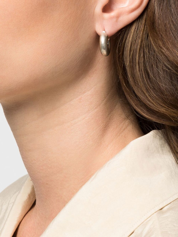 Jil Sander Silver Chunky Hoop Earrings