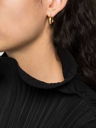 Jil Sander Polished Geometric Earrings In Gold