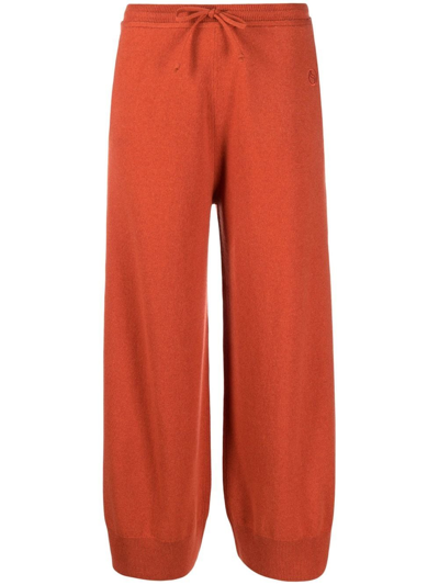 Shop Stella Mccartney Drawstring Knitted Trousers In Orange