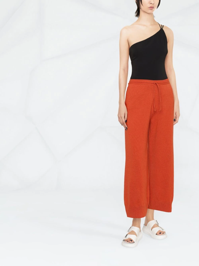 Shop Stella Mccartney Drawstring Knitted Trousers In Orange