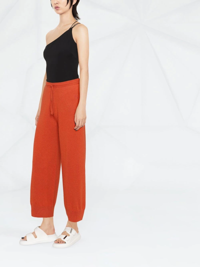 Shop Stella Mccartney Drawstring Knitted Trousers In Orange