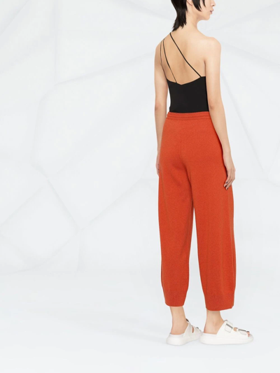 Shop Stella Mccartney Drawstring Knitted Trousers In Orange