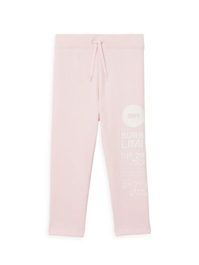 Shop Burberry Little Girl's & Girl's Montage Print Jogger Pants In Pink