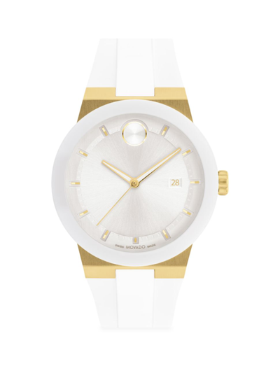 Shop Movado Men's Bold Infusion Silicone Strap Watch In White