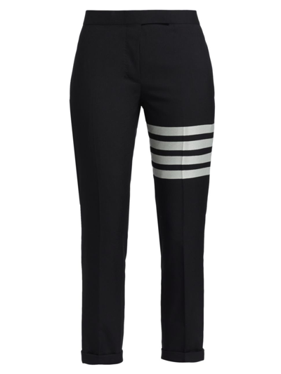 Shop Thom Browne Women's Fit 3 Low-rise Skinny Pants In Navy