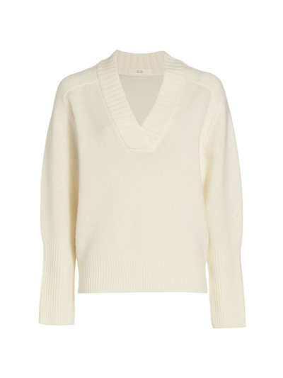 Shop Co Women's Wool & Cashmere V-neck Sweater In Ivory