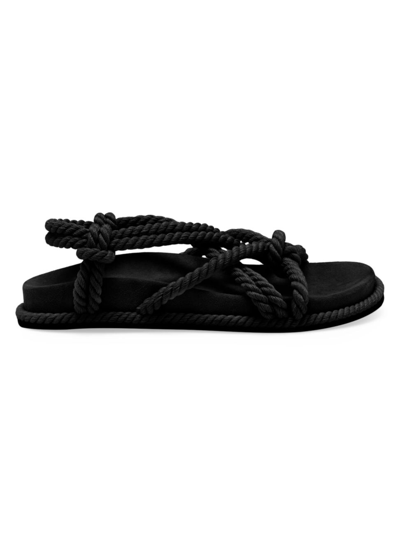 Ulla Johnson Suri Twisted Rope Sandals In Noir | ModeSens