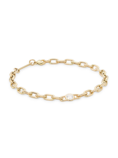 Shop Zoë Chicco Women's 14k Yellow Gold & Floating Diamond Chain Bracelet
