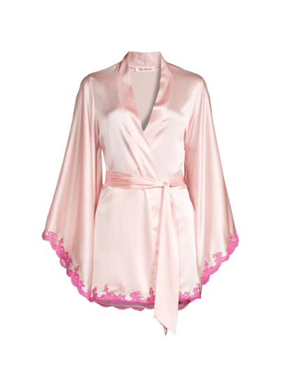 Agent Provocateur Molly Stretch Silk Robe In Pink Pink | ModeSens
