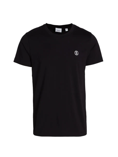 Shop Burberry Men's Parker Logo T-shirt In Black