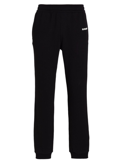 Shop Burberry Men's Addison Cotton Jogger Sweatpants In Black