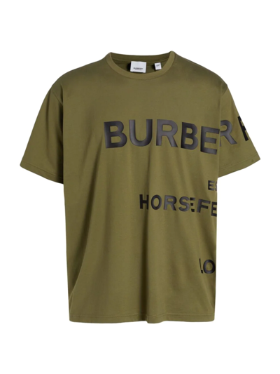 Shop Burberry Men's Harlford Logo T-shirt In Olive