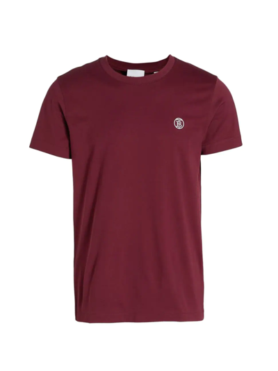 Shop Burberry Men's Parker Logo T-shirt In Garnet