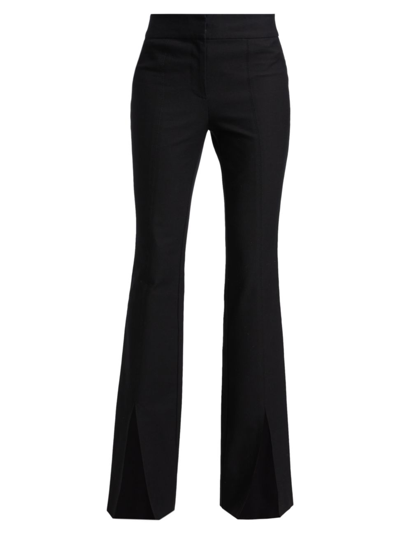 Shop Derek Lam 10 Crosby Women's Maeve Slit-hem Flare Trousers In Black